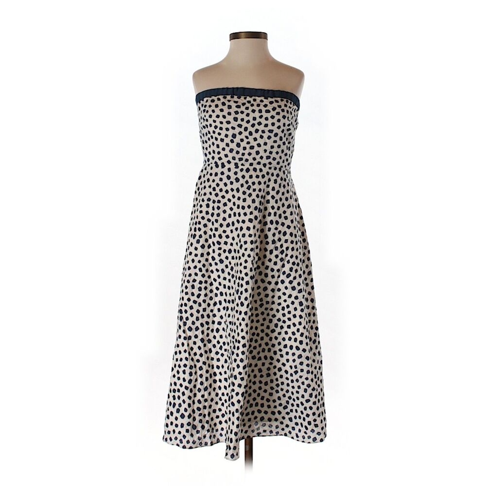 J crew strapless dress Sz 0 Navy blue - Picture 3 of 11